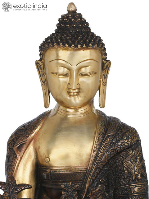 21" Medicine Buddha (Tibetan Buddhist Healing Buddha) in Brass | Handmade | Made In India