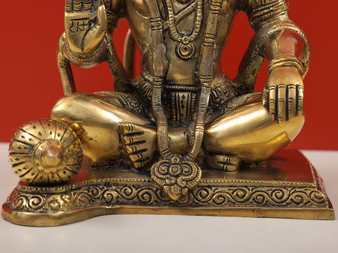 9" Blessing Hanuman Brass Statue | Indian Handcrafted Idol