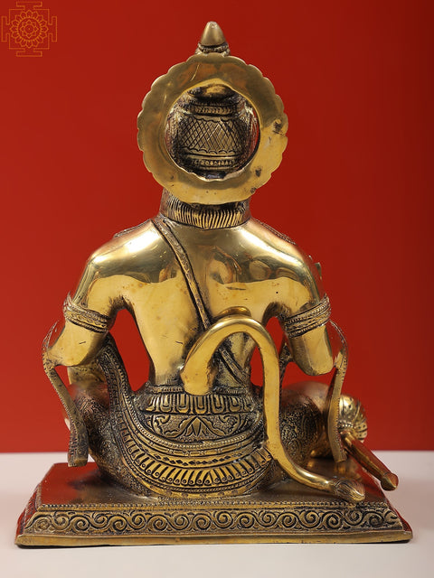 9" Blessing Hanuman Brass Statue | Indian Handcrafted Idol