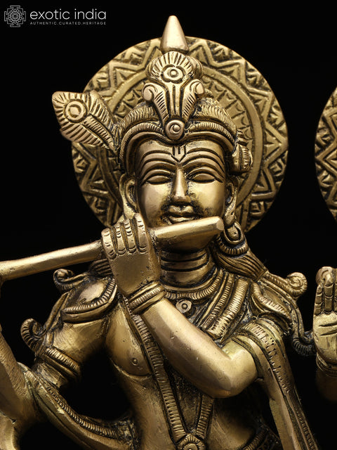 10" Radha Krishna In Brass | Handmade | Made In India