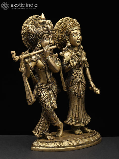 10" Radha Krishna In Brass | Handmade | Made In India