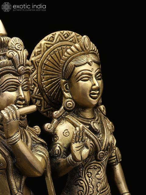 10" Radha Krishna In Brass | Handmade | Made In India
