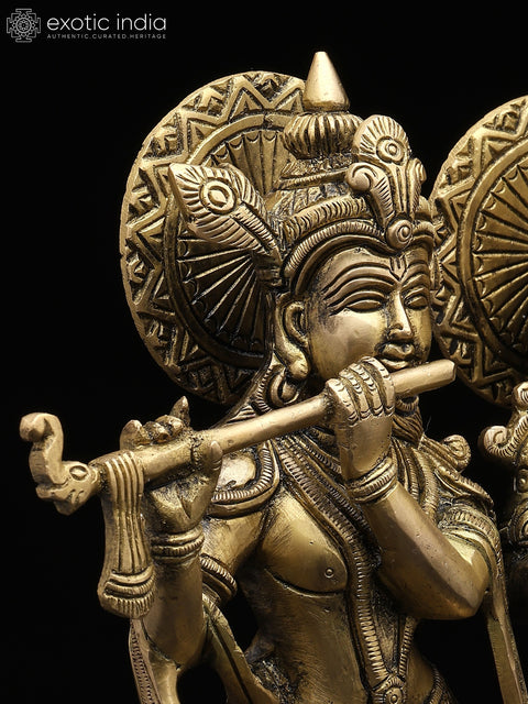 10" Radha Krishna In Brass | Handmade | Made In India