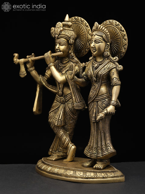 10" Radha Krishna In Brass | Handmade | Made In India