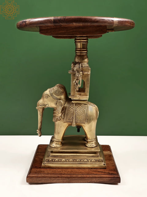 Wooden Table on Elephant and Yali Palki Stand