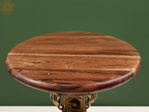 Wooden Table on Elephant and Yali Palki Stand