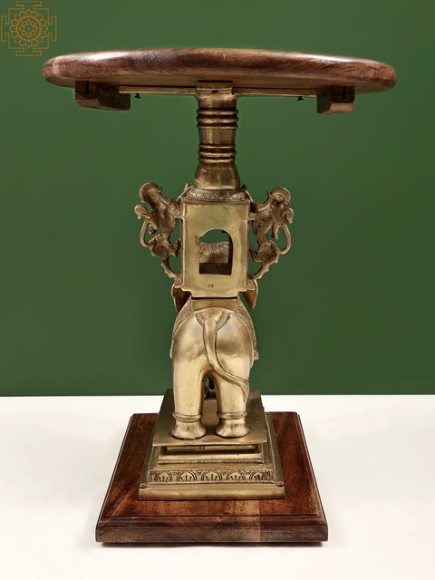 Wooden Table on Elephant and Yali Palki Stand