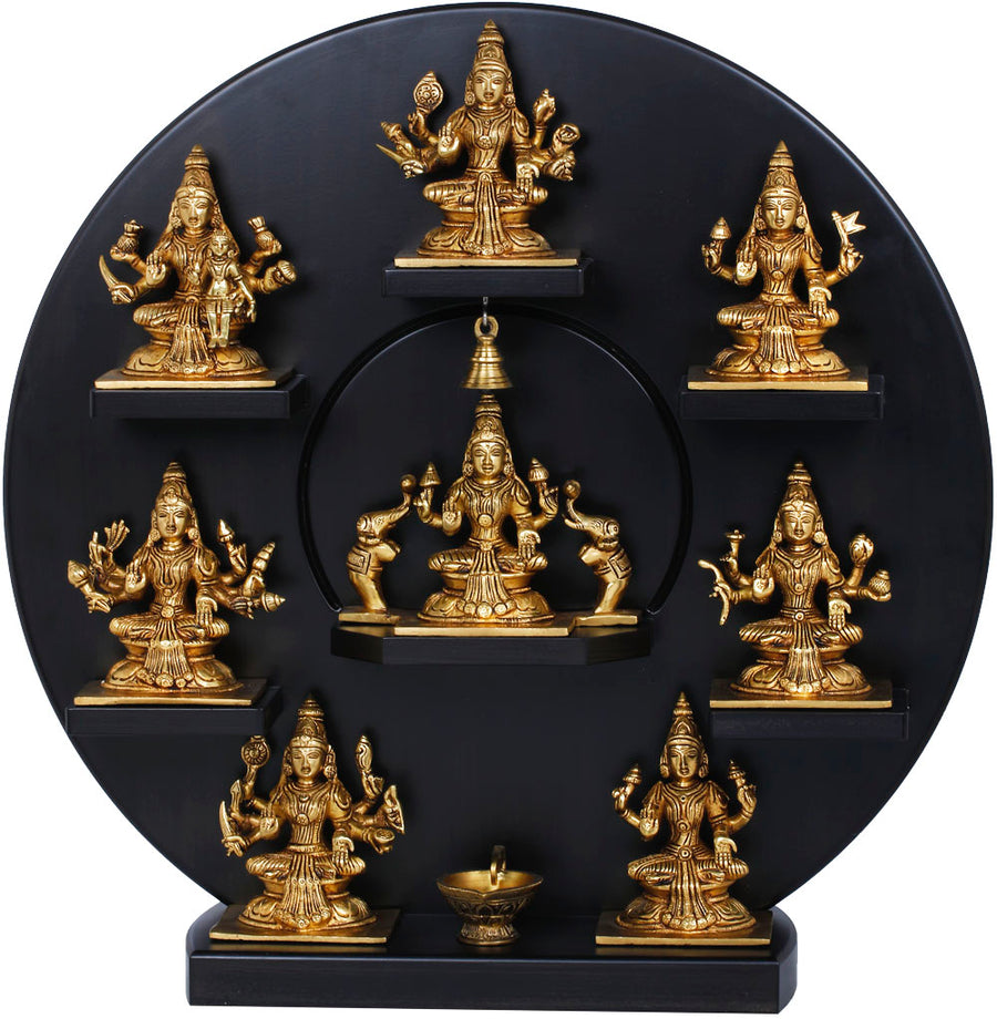 21" Ashtalakshmi Brass Wall Panel Handmade
