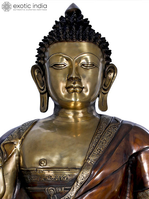 Large Size Preaching Buddha Seated on Double Lotus -Tibetan Buddhist