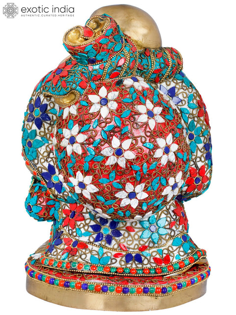 10" Laughing Buddha - Tibetan Buddhist In Brass | Handmade | Made In India