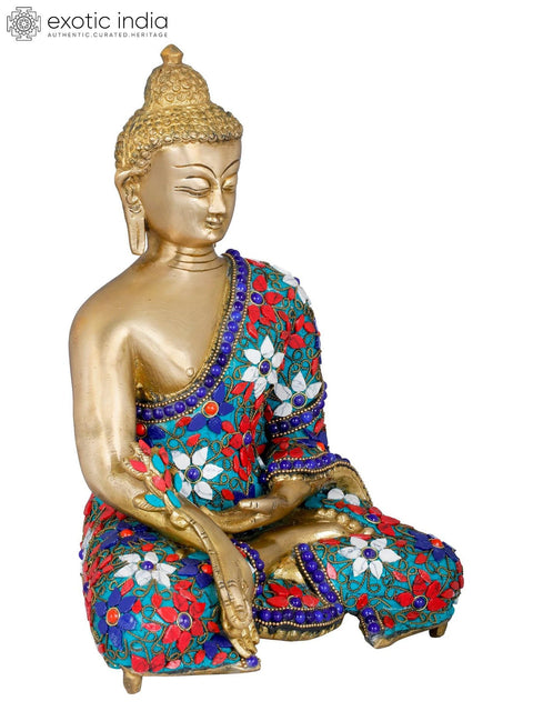 11" Tibetan Buddhist Deity Medicine Buddha In Brass | Handmade | Made In India