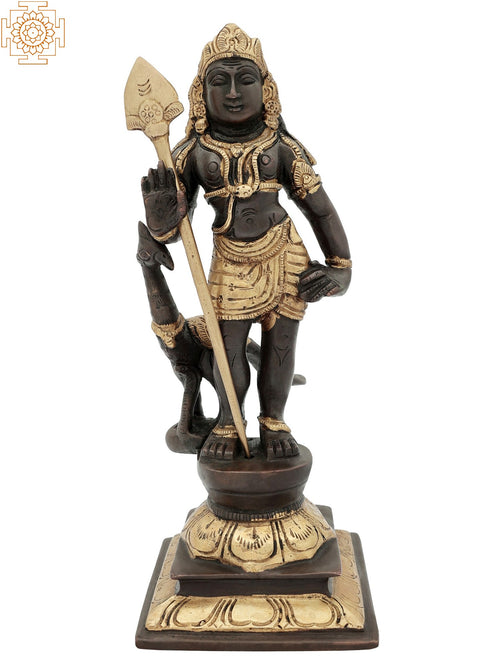 9" Karttikeya Warrior God Brass Statue Handmade