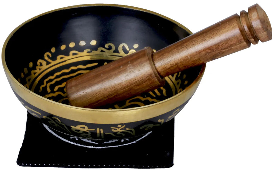5" Tibetan Brass Singing Bowl with Vishwa Vajra Handmade