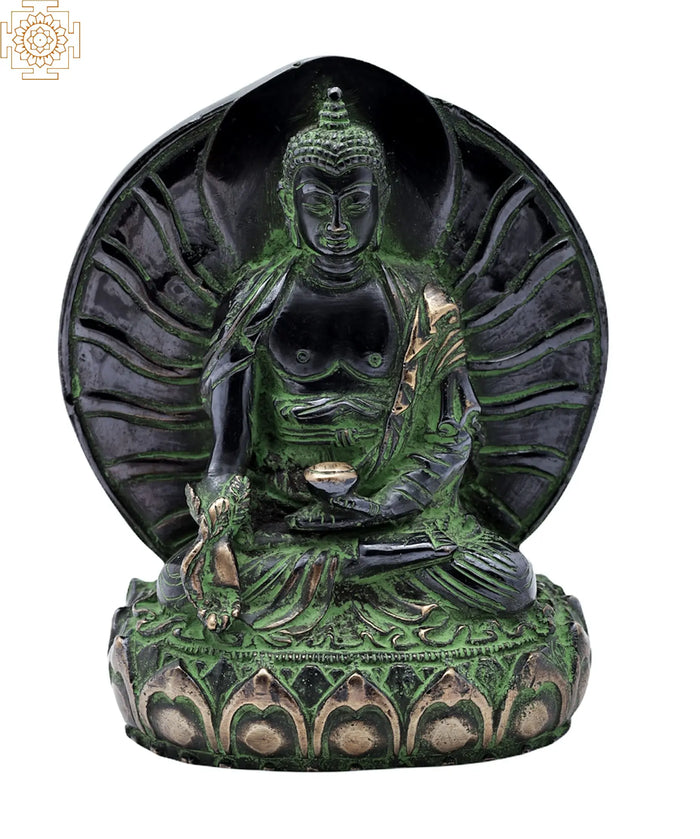 5" Medicine Buddha Statue in Brass | Handmade | Made in India