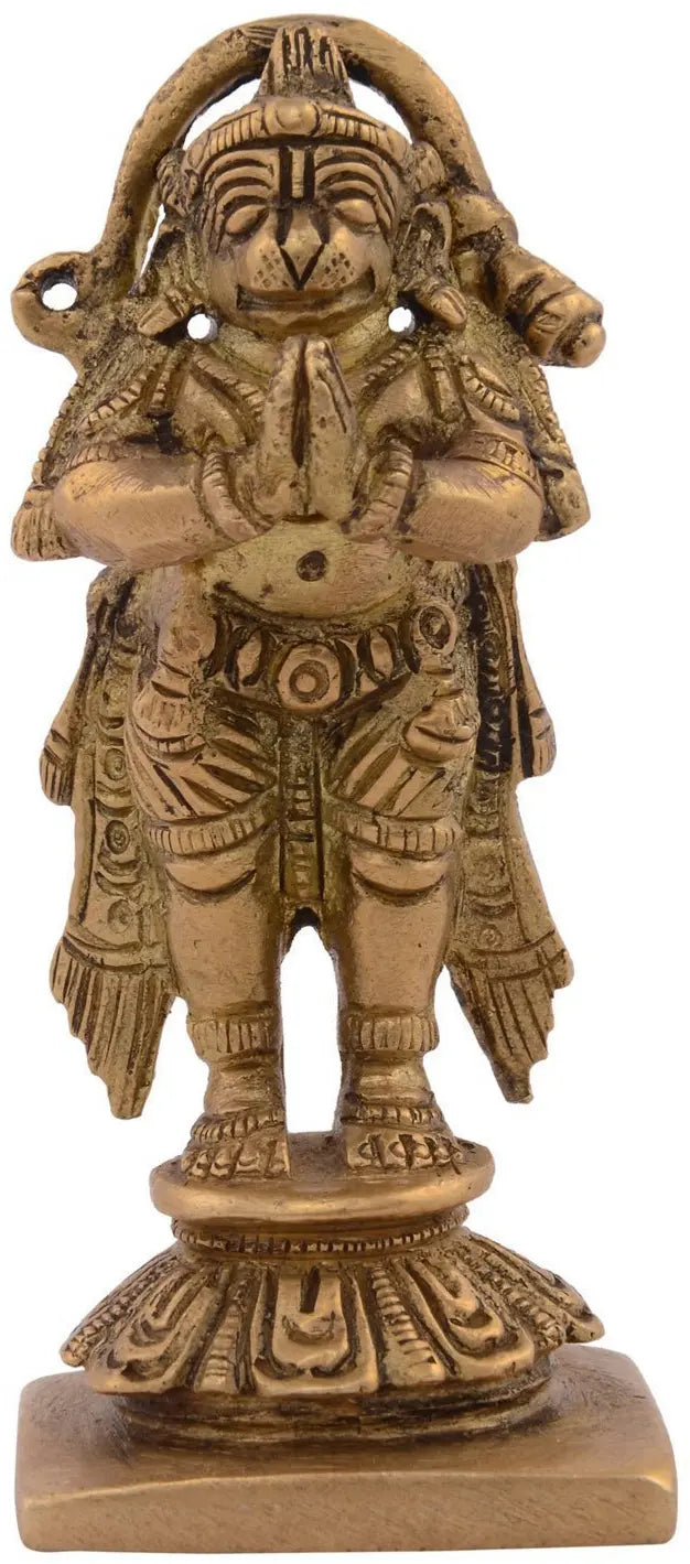3" Lord Hanuman Handmade Brass Idol for Pooja