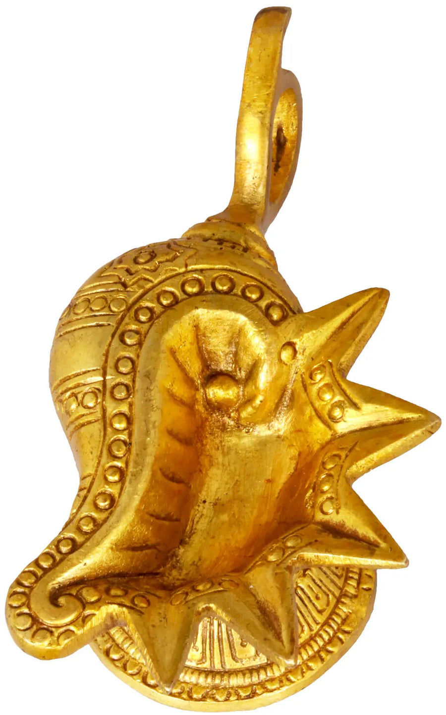 5" Brass Conch Shaped Diya for Pooja