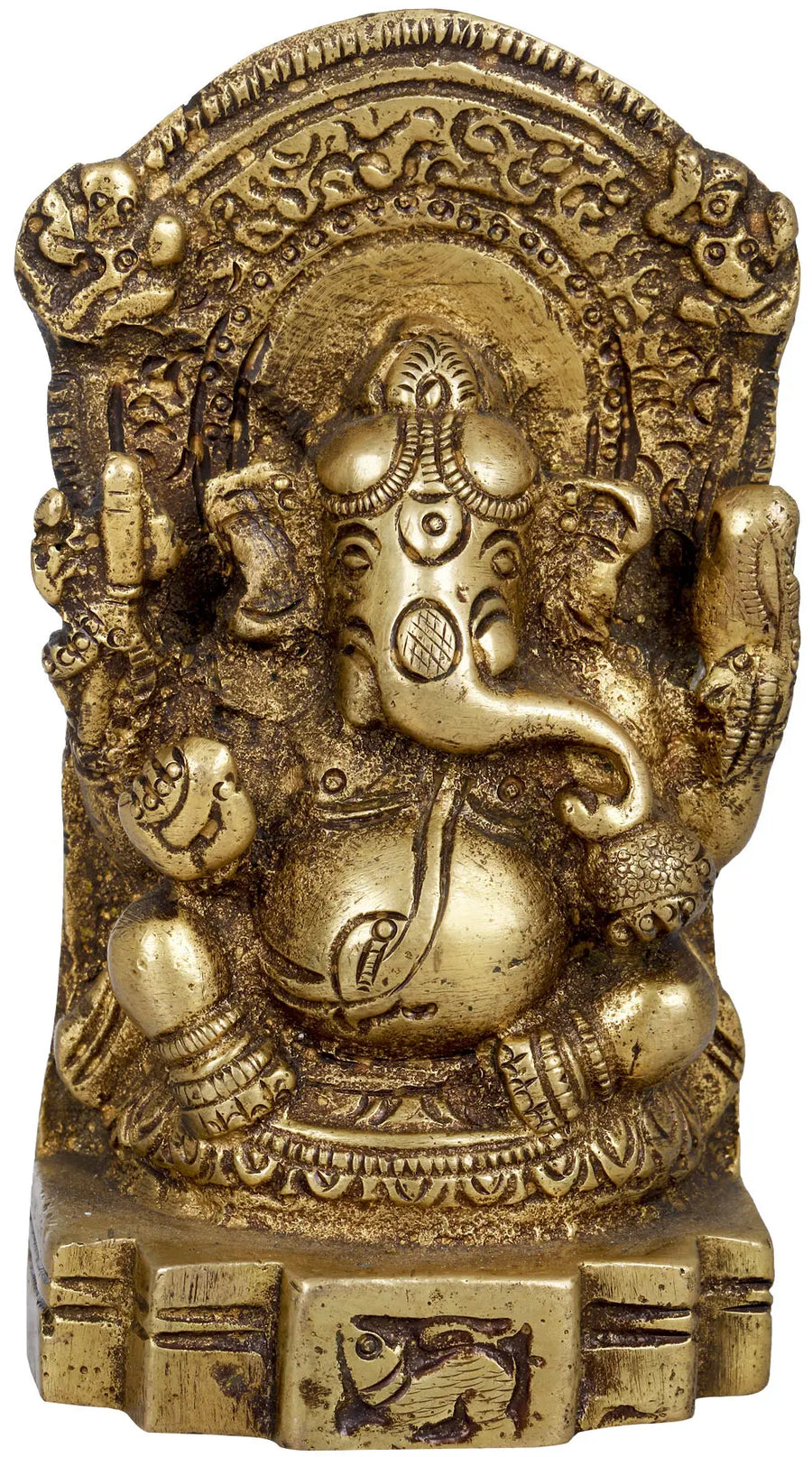 4" Handmade Brass Ganesha Idol for Pooja
