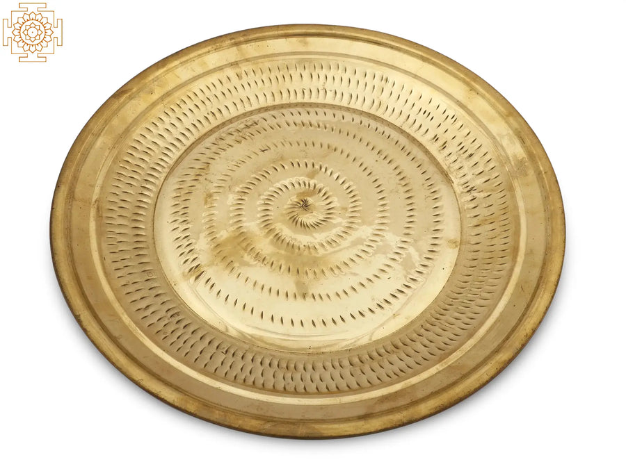 17" Brass Thali Parat Plate Handmade