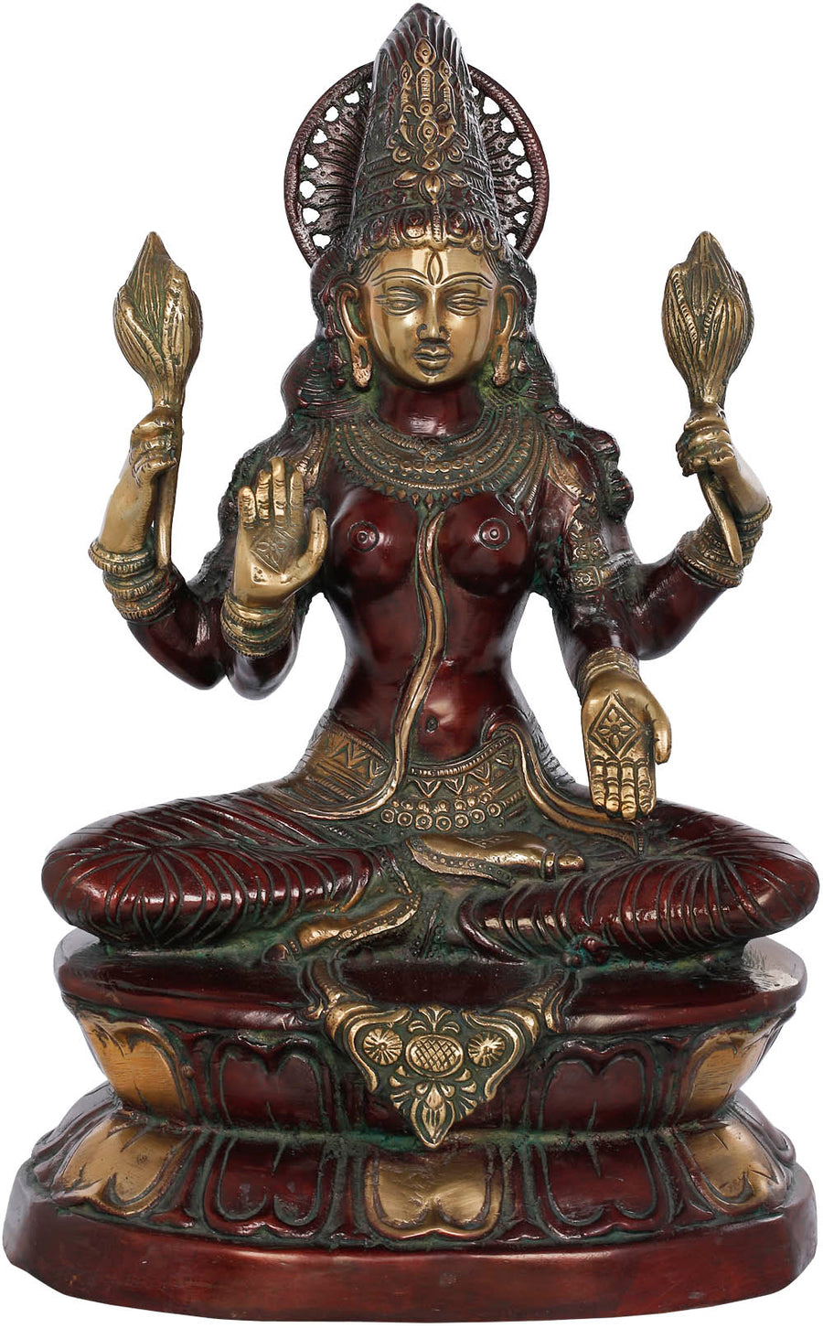 17" Devi Lakshmi Padmavati Handmade Brass Statue