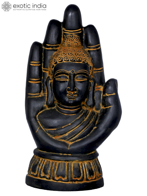 21" Large Buddha in Hand Brass Statue - Tibetan Buddhist Handmade