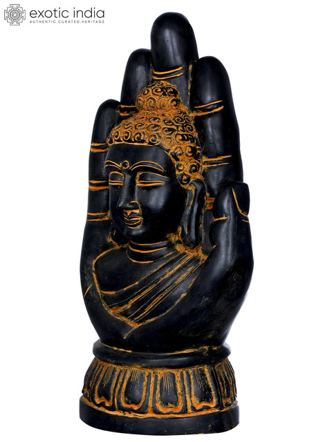 21" Large Size Buddha in Hand - Tibetan Buddhist In Brass | Handmade | Made In India