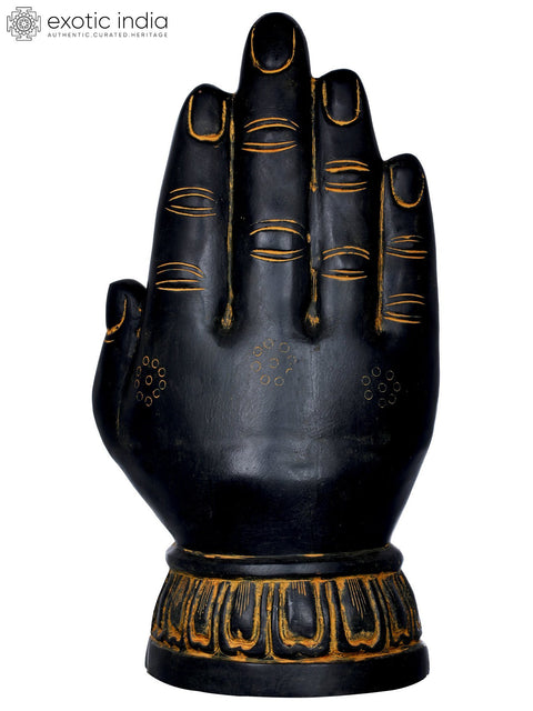 21" Large Size Buddha in Hand - Tibetan Buddhist In Brass | Handmade | Made In India