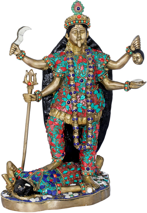 13" The Goddess Kali In Brass | Handmade | Made In India