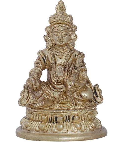 3" Lord Kubera Brass Idol Handmade for Home Pooja