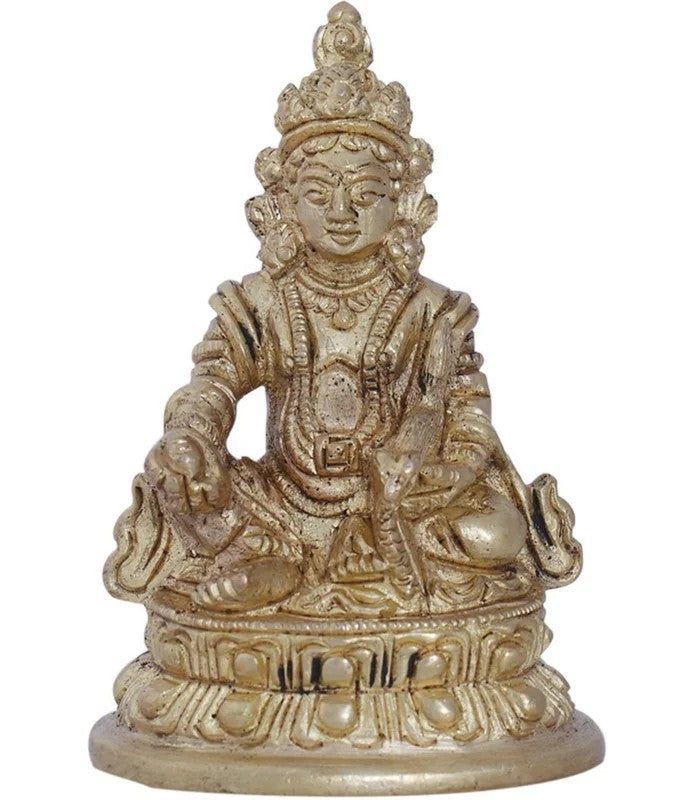 3" Lord Kubera Brass Idol Handmade for Home Pooja