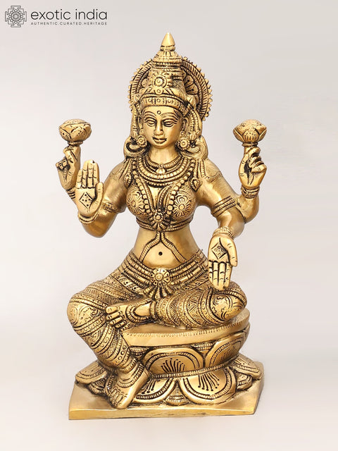 12" Lakshmi Ganesha Saraswati In Brass | Handmade | Made In India
