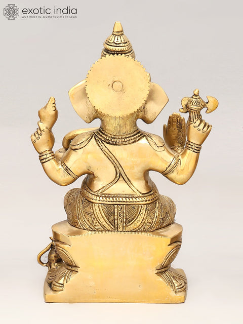 12" Lakshmi Ganesha Saraswati In Brass | Handmade | Made In India