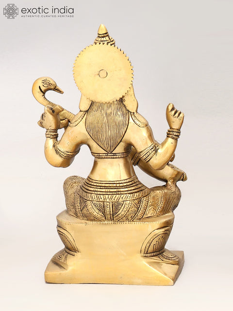 12" Lakshmi Ganesha Saraswati In Brass | Handmade | Made In India