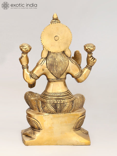 12" Lakshmi Ganesha Saraswati In Brass | Handmade | Made In India