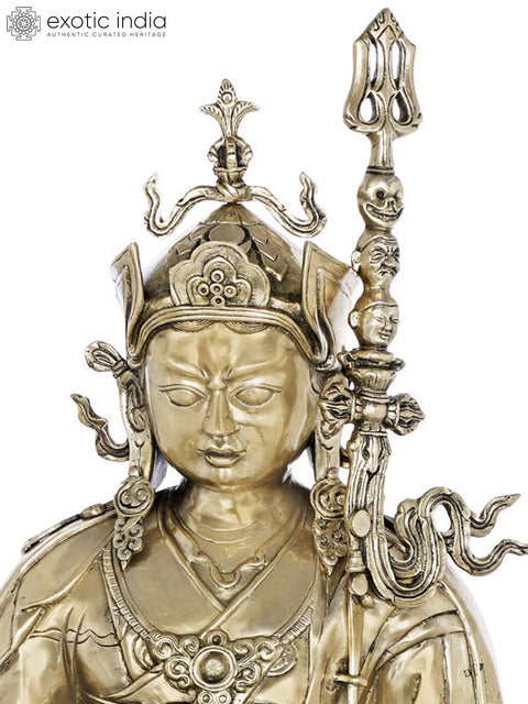34" Large Size Guru Rinpoche (Padmasambhava) - Tibetan Buddhist In Brass | Handmade | Made In India