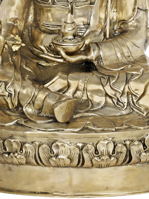 34" Large Size Guru Rinpoche (Padmasambhava) - Tibetan Buddhist In Brass | Handmade | Made In India