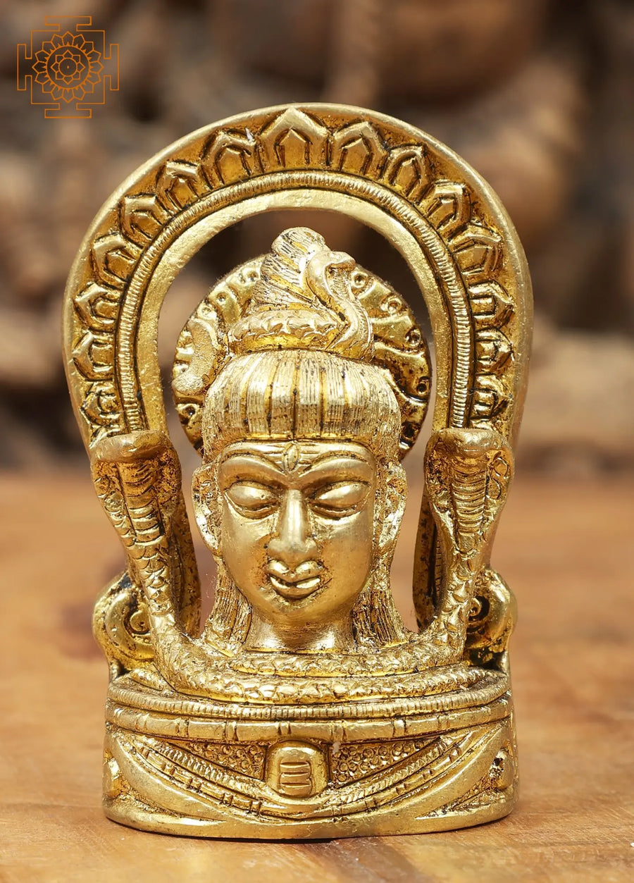 3" Small Brass Mukhalingam Handmade Idol
