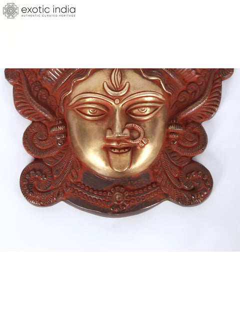 10" Brass Goddess Kali Mask | Handmade | Made In India