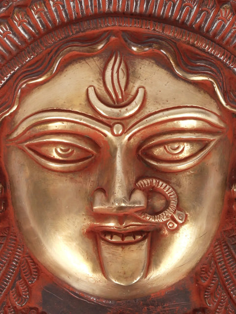 10" Brass Goddess Kali Mask | Handmade | Made In India