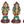 6" Set of Eight Musical Ganeshas In Brass | Handmade | Made In India