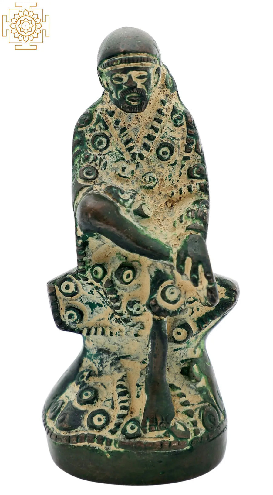 3" Handmade Brass Sai Baba Statue for Home Pooja