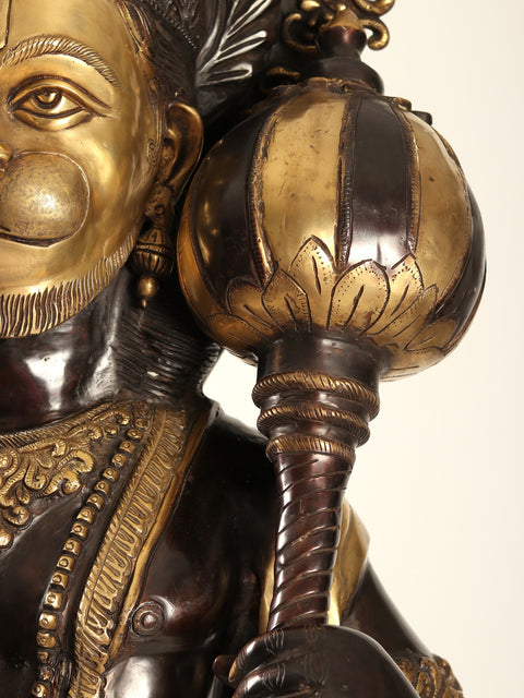 77" Super Large Blessing Hanuman Brass Statue | Handmade | Made In India