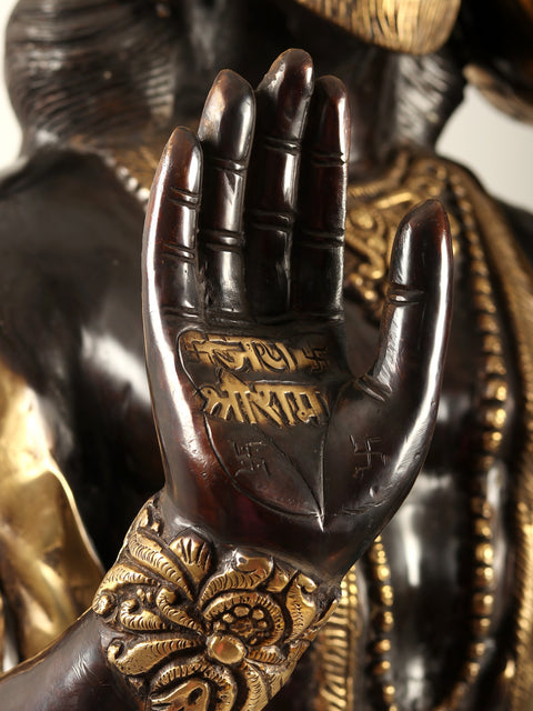 77" Super Large Blessing Hanuman Brass Statue | Handmade | Made In India
