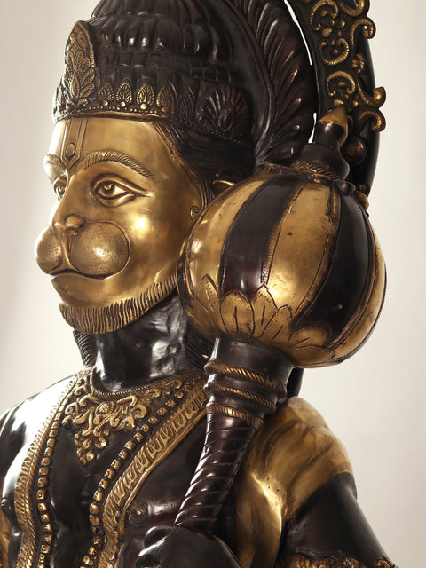 77" Super Large Blessing Hanuman Brass Statue | Handmade | Made In India