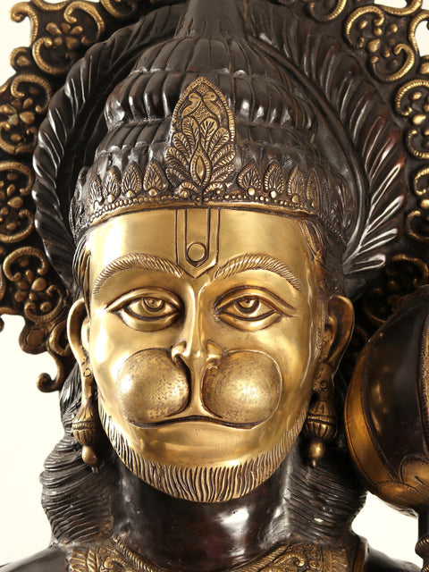77" Super Large Blessing Hanuman Brass Statue | Handmade | Made In India