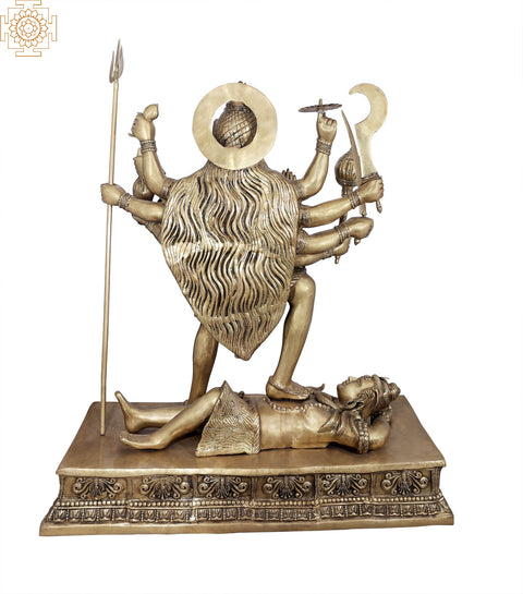51" The Bloodthirsty Dashabhujadhari Devi Kali In Brass