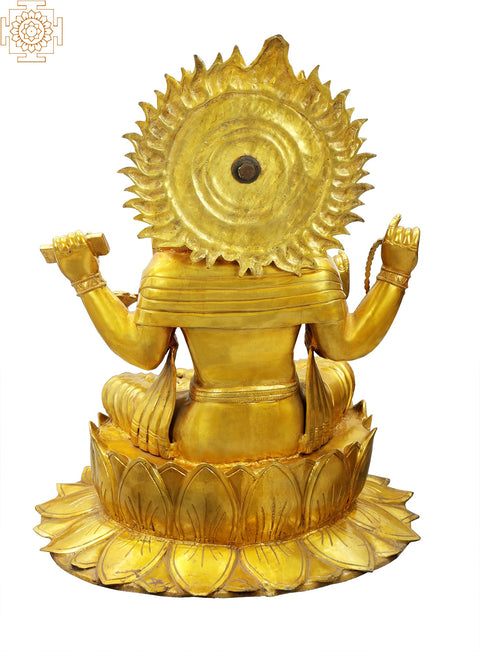 36" Bhagawan Brahma Large Brass Sculpture | Handmade | Made in India