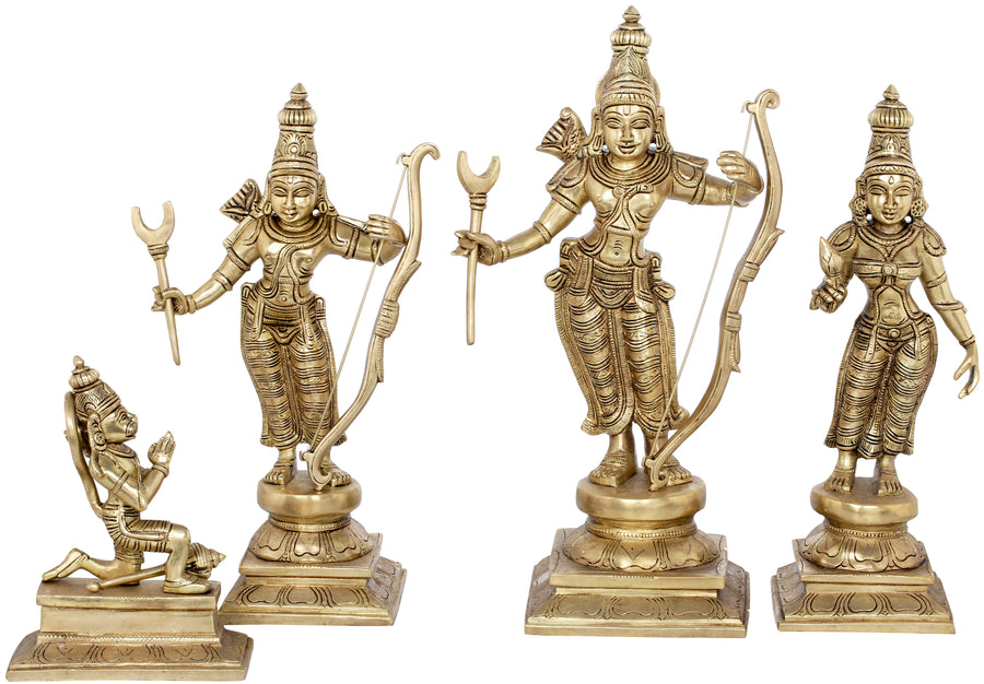 14" Rama Durbar Handmade Brass Statue