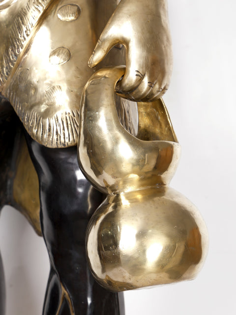 90" Large Lord Shiva Treads The Himalayas | Handmade Brass Statue