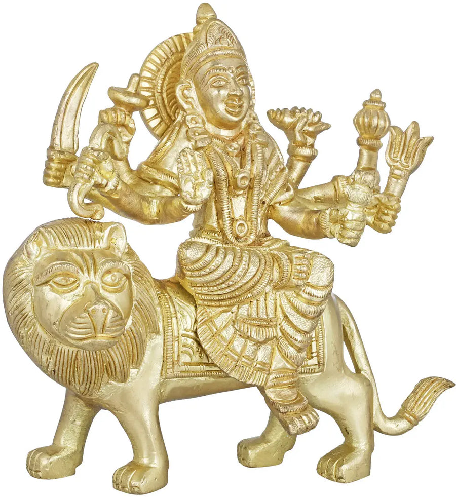 5" Devi Durga Brass Handmade Statue for Pooja