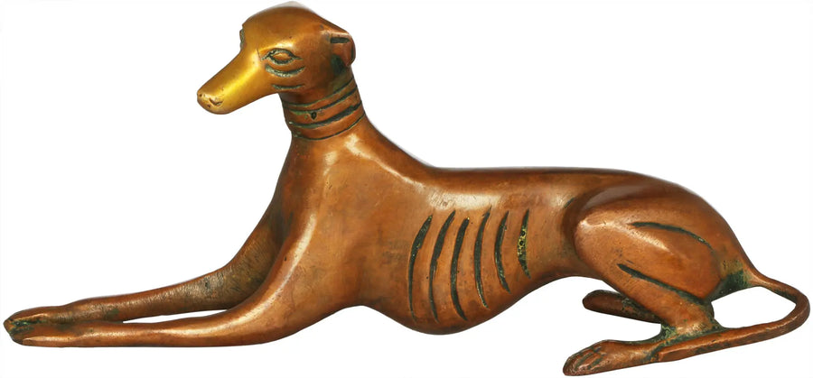 3" Seated Mongrel Brass Statue Handmade